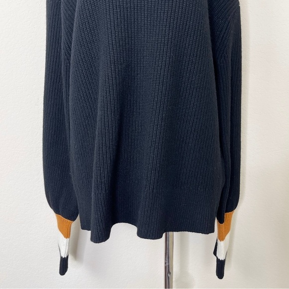 A.L.C. Jasper Colorblock Cuffs Ribbed Wool Cashmere Blend Sweater - Picture 9 of 16